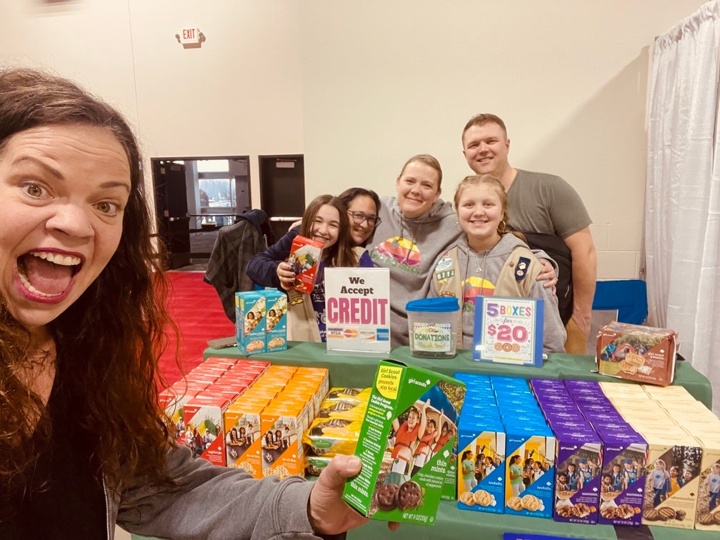 Even the Girl Scouts were out! I bought some cookies from Troop #76314. :)