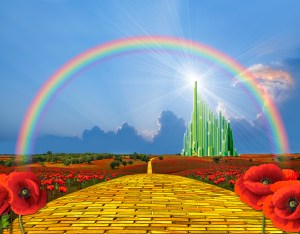 Yellow brick road leading to the Oz or the Emerald City