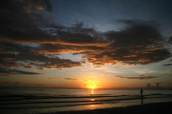 Forest Fires Burn In Everglades And Color The Western Sky