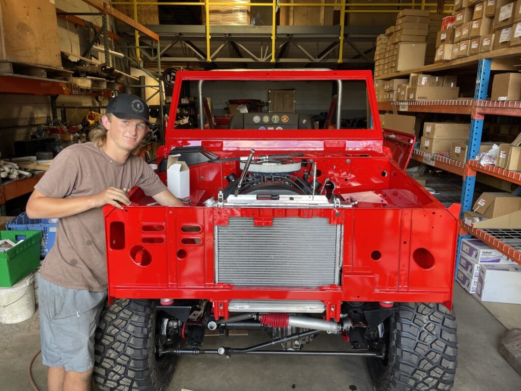 Hunter working on the Bronco