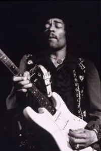 Jimi Hendrix performs