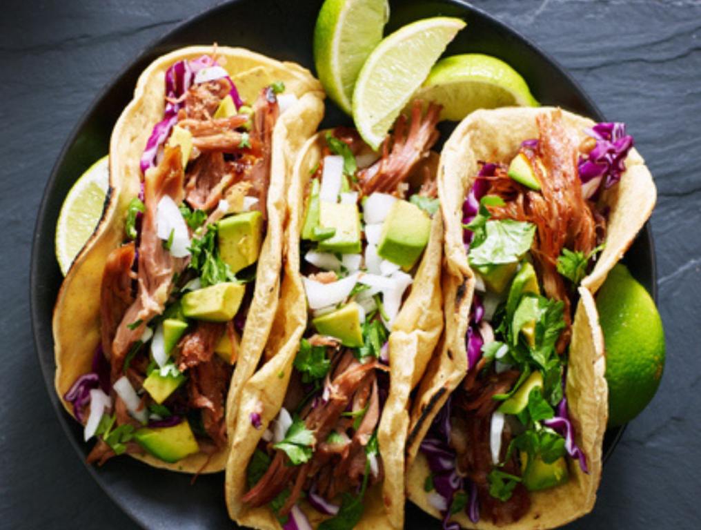 Mexican street tacos flat lay composition that you could get at one of the best Mexican restaurants in mexicantown in Detroit