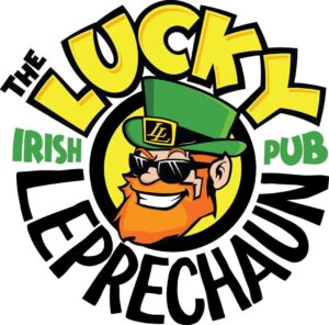 Logo for the local Irish bar Lucky Leprechaun