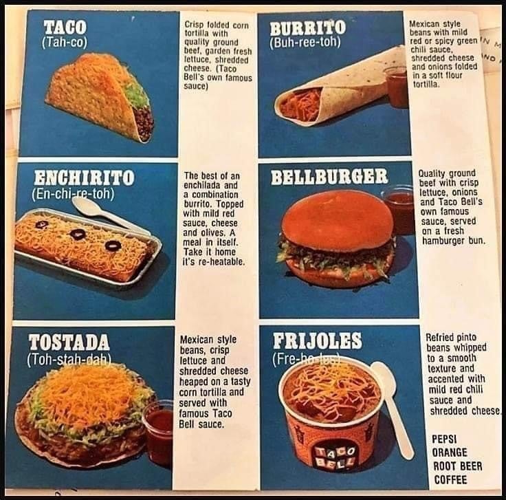 Taco Bell Menu From 1972 is Too Funny