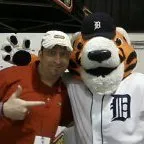 Screamin Scott from WCSX with the Tigers Mascot PAWS