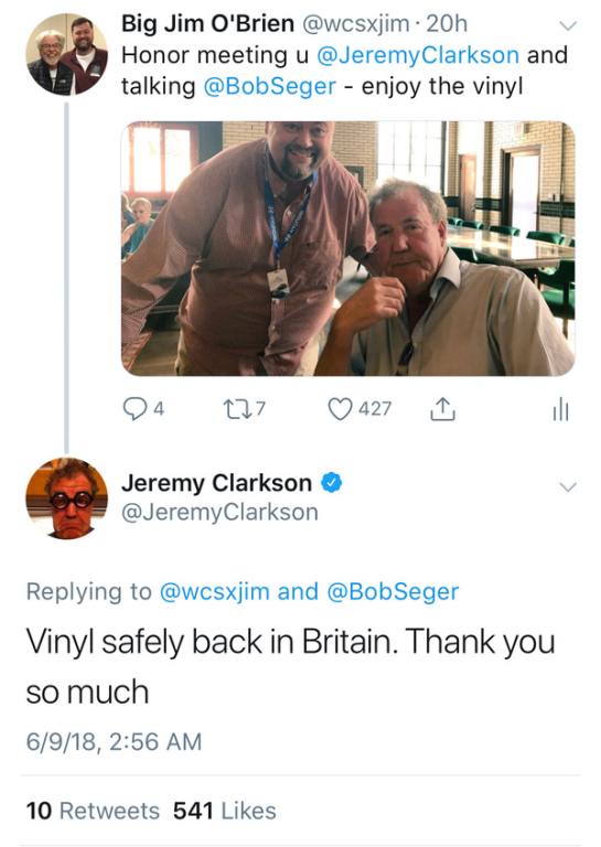 Jeremy Clarkson with Jim O'Brien 