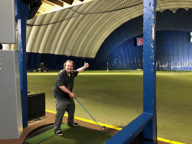 Joel at C.J. Barrymore's Golf Dome!